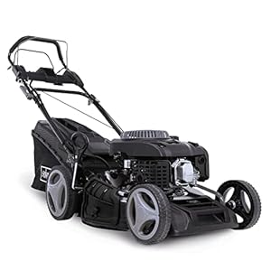 Scheppach MS225-53EB Benzin Rasenmäher Black Edition mit E-Start | Antrieb | 6PS | 53 cm Schnittbreite | 7-fache Schnitthöhenverstellung | 65 Liter | Reinigungsfunktion | Mulchfunktion | Seitenauswurf
