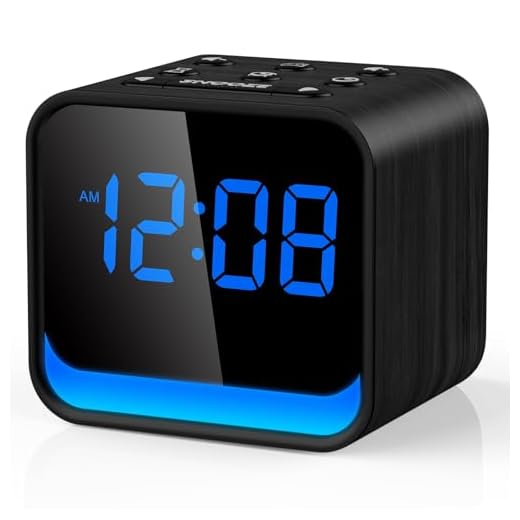 HOUSBAY Wooden Radio Alarm Clock - Dimmable Display for at-a-Glance Clock, Sleep-Friendly Light, Natural Alarm & Premium FM Radio for a Gentle Wake-Up
