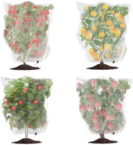 Fruit Tree Netting, 2 Pack 8ft x Garden for Trees - Zipper & Drawstring Bird Barrier Mesh Large Potted Plant Protectors
