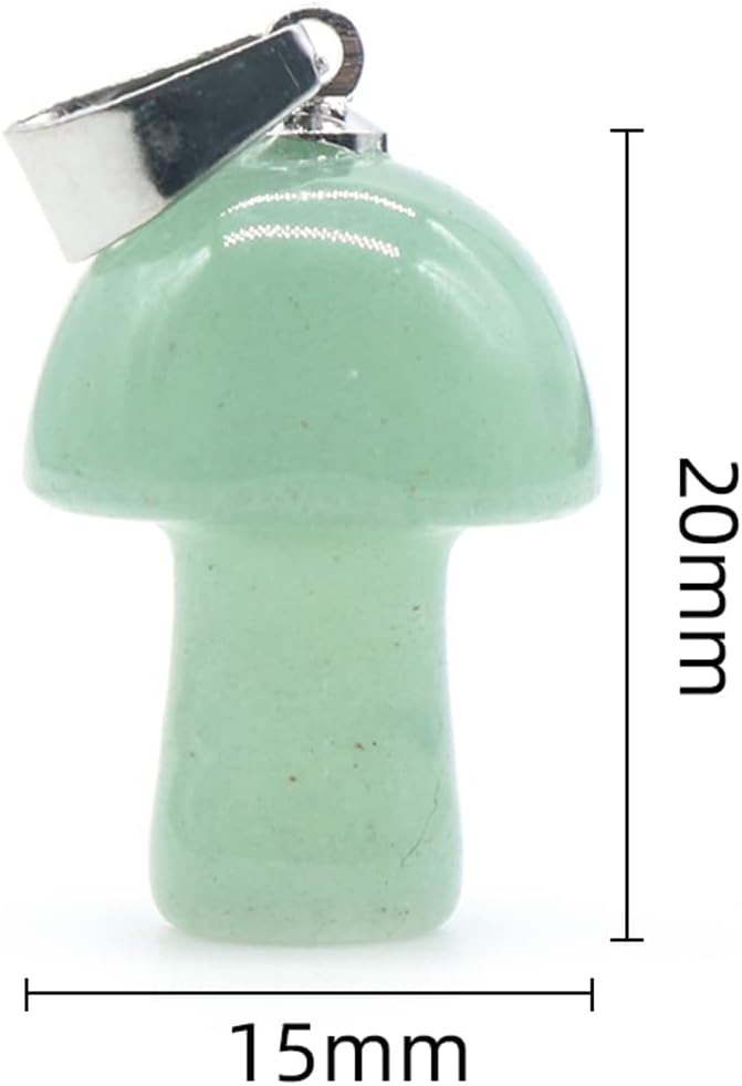 8pcs Natural Stone Pendant Rose Quartzs Agate Unakite Mushroom Shape Charms For Making DIY Jewelry Necklace Bracelet Size 20×15mm - Image 2