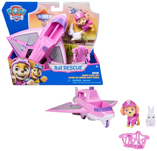 PATRULHA CANINA - PACOTE DE FIGURAS SKYE AIR RESCUE E AVIÃO JET COM GANCHO - Patrulha Canina Brinquedos - Presente Criança 3 anos + - 6071215 - Brinquedos Crianças 3 anos +