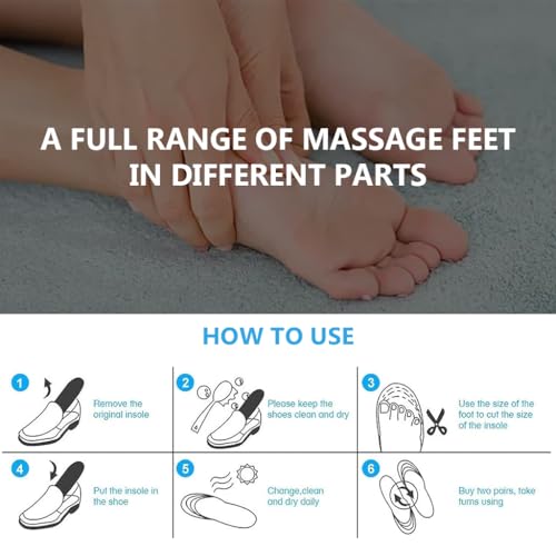 Image of HANNEA 1 Pair Acupressure shoe sole,Breathable Magnet Nubs Massager shoe insoles for men women Stimulate Blood Circulation,Relieve Tension - Acupressure Tools kit (M EU 41-46)