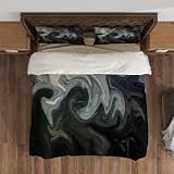 Boho Duvet Cover Pillowcase Abstract Background Vivid liquify Texture colorful Photo Photo Comforter Duvet Cover Set with Zipper Soft Breathable Bedding Set for Boy Girls Room Decor Queen Size
