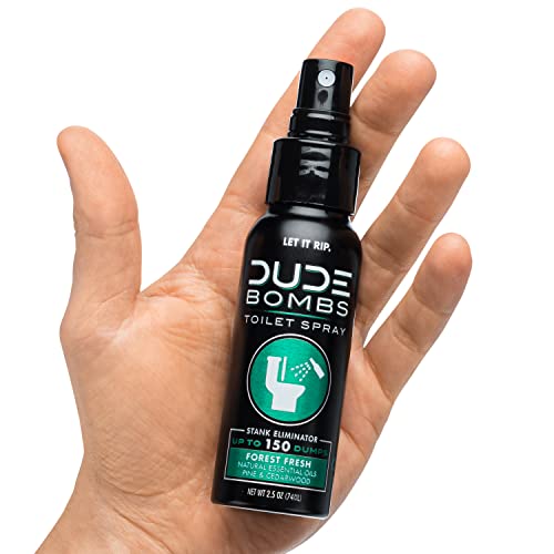 Dude Wipes Flushable Adult Wipes With Dude Bombs Toilet Spray - 18 Pack, 864 Wipes + 1 Spray Bottle - Unscented Wet Wipes With Vitamin-E & Aloe - Forest Fresh Stank Eliminator #TOP5