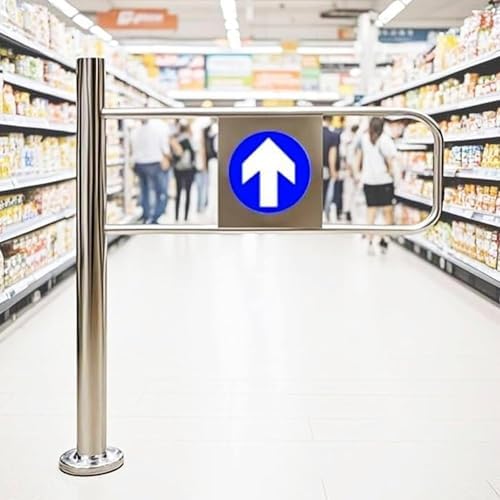 Automatic Closing Swing Gate for Supermarkets, Spring-Loaded Safety Door with One-Way Entry, Left/Right Opening Options, 70x100cm, Ideal for Malls and Pedestrian Access