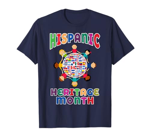 Hispanic Heritage Month - Niños Todos Países Banderas Mundo Camiseta