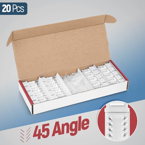 Image of Everest 45 Degree RJ45 Cat6 Keystone Jacks Slim Profile 20-Pack White | Compatible with 45 Angled Speed Termination Tool - 45Term (B0BL3GS7ZY)