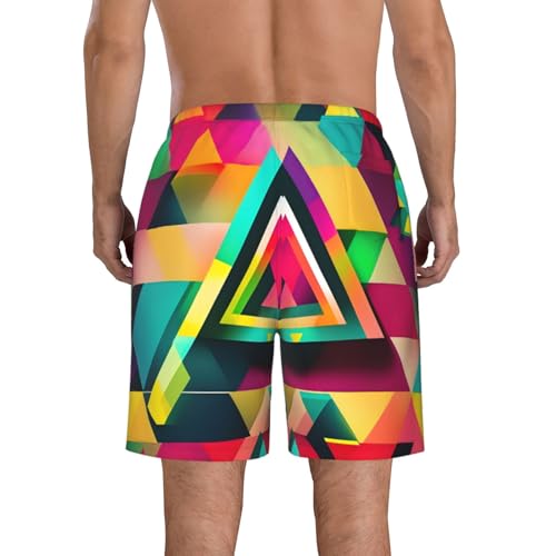Colorful Triangle Pattern Print Stylish Beach Shorts Swim Trunks Lightweight Breathable Summer Outdoor Activities3