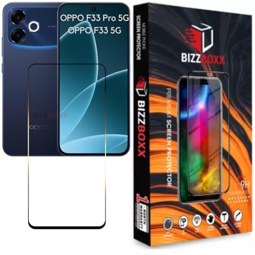 Image of Edge to Edge Tempered Glass For OPPO F33 | F33 Pro 5G Screen Protector Guard - HD Clarity, Anti-Fingerprint Screen Guard (F33 / F33 Pro - 6.57 inch) With Installation Kit - Pack of 1