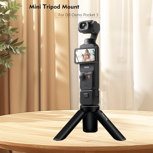 Suptig Tripod Mount, Silicone Non-Slip Desktop Mount for DJI Osmo Pocket 3, Osmo Pocket 3 Accessories(Black) by Suptig - Image 2