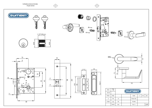 Image of Commercial Heavy Duty Ansi Grade 1 and Fire Rated Mortise Lock for Stainless Steel Door, Entry or Office (F04)
