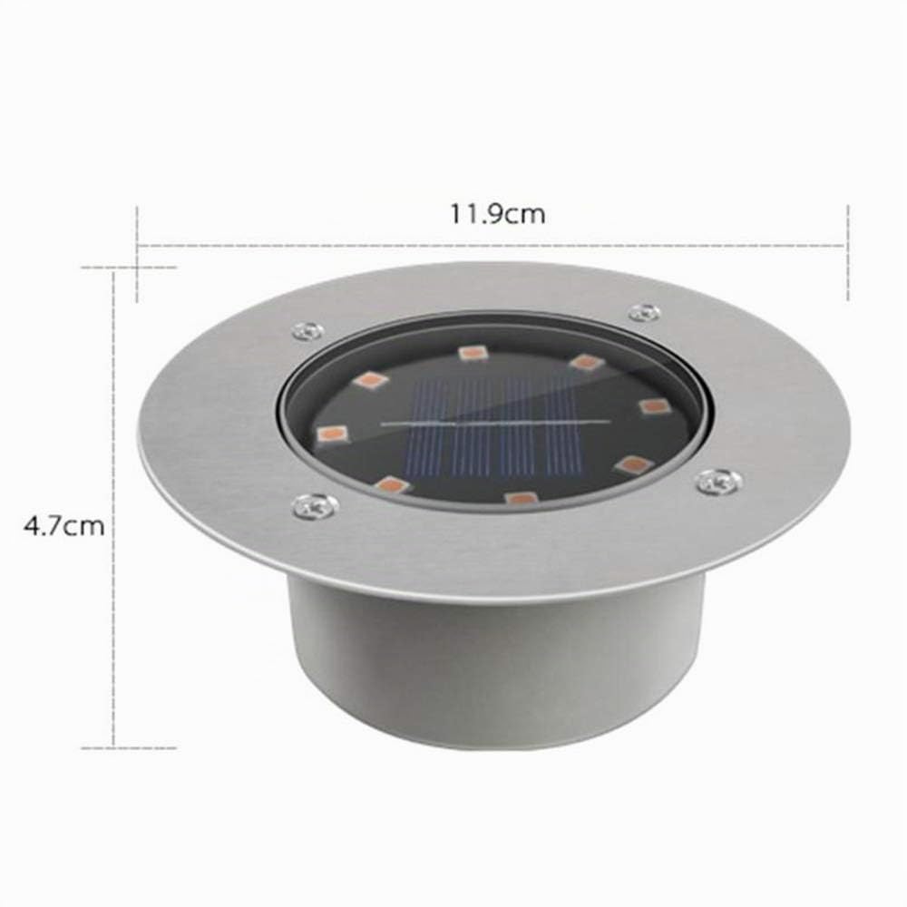 8LED Solaire IP65 lumière souterraine extérieure Jardin étanche Pathway Buried Chemin Lampe Spot encastrable Creusée éclairage paysager,Warm White,4PC