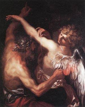 Peinture à l'huile Daedalus and Icarus par Domenico Piola, toile haute qualité 30x36"