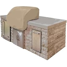 Covermates Classic Built-in Grill Cover All-Weather Water-Resistant Outdoor BBQ Cover with Elastic Hem, Heavy Duty Vinyl Protection for Outdoor Kitchens, 36W x 26D x 14H, Classic Tan