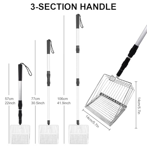 Accessori per pollaio, strumento per la pulizia del pollaio, manico in legno, letame per pollo, accessori pesanti per pollaio, separazione di feci e detriti di sabbia pollaio pala accessori - immagine 3