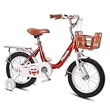 Bicicleta de Carreras Profesional Kids Bike Kids Bikes, Boys and Girls Bikes, Tamaños 12', 14', 16', 18', 3 Colores, con estabilizador y Bicicleta, Rojo, 18in (Color : Red, Size : 16In)