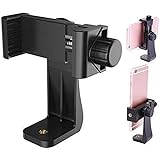 SYL Universal Tripod Mount Adapter Clip with Adjustable Clamp for Mobile Phone, Smartphones & All Types of Tripods (Black)