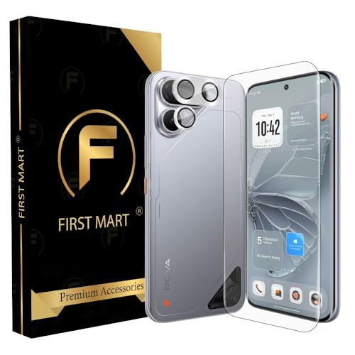 Image of FIRST MART Tempered Glass Camera Lens for Tecno Pova Curve 2 With Installation Kit | Militry-Grade Gorilla Screen Guard & Silver Metal Camera Rings Lens Protector | Edge to Edge Coverage | Silver