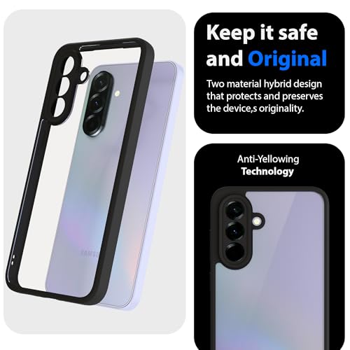 Image of KAPAVER Hybrid Series Back Cover Case Compatible with Samsung Galaxy A36 (PC+TPU) (Black)