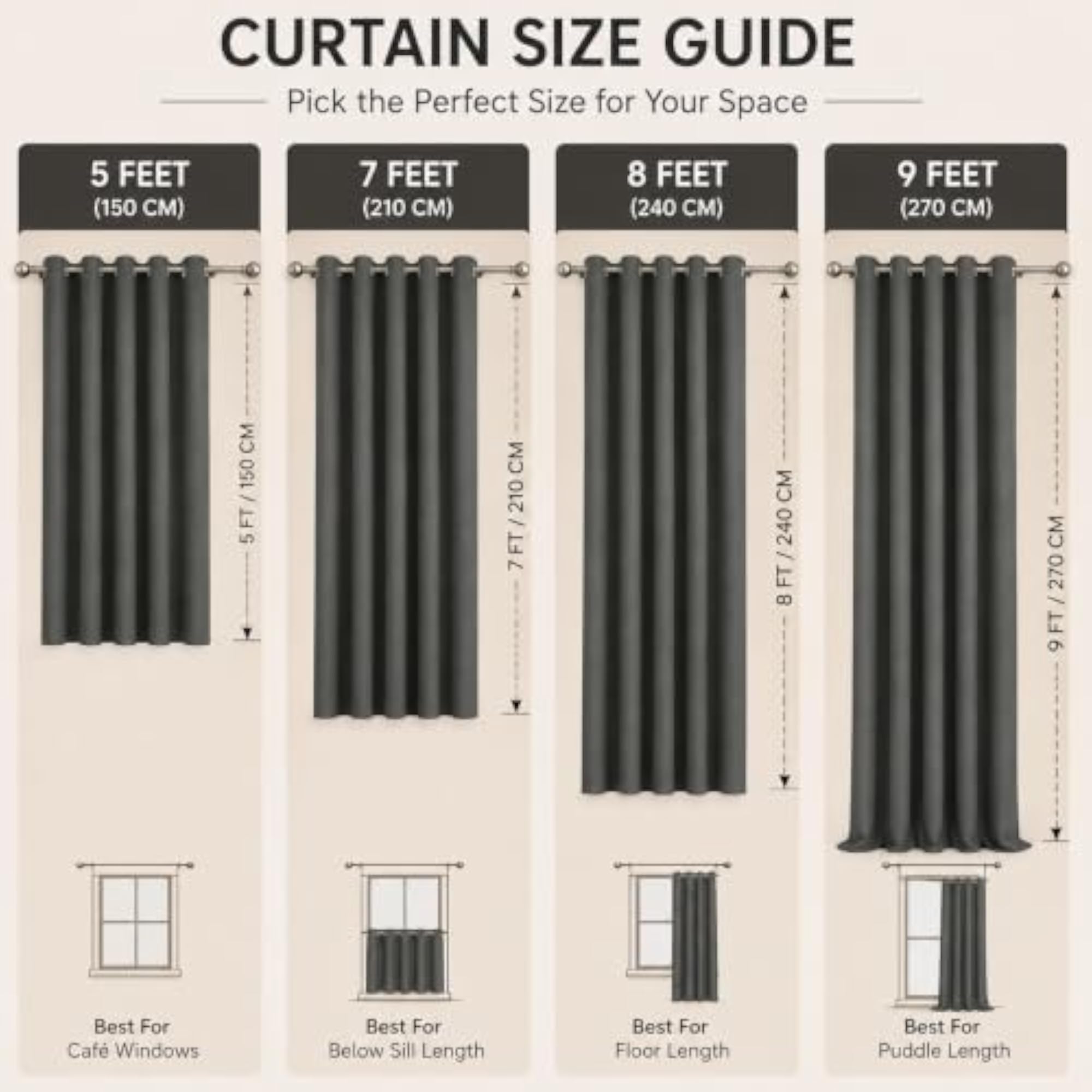Blackout Door Curtain Room Darkening, Grey