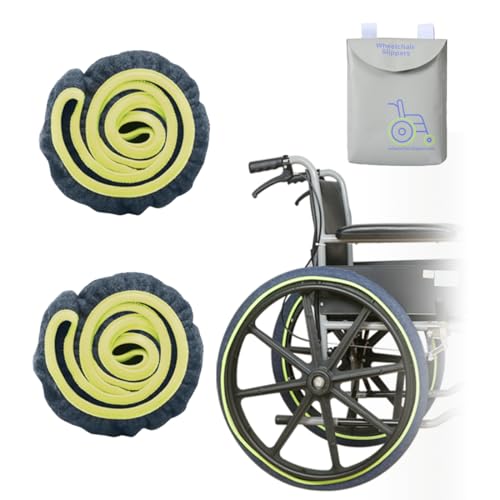 Ehucon Lot de 2 housses de pneu de fauteuil roulant pour protéger les sols et les tapis, accessoires de fauteuil roulant (bleu, 50,8 cm)