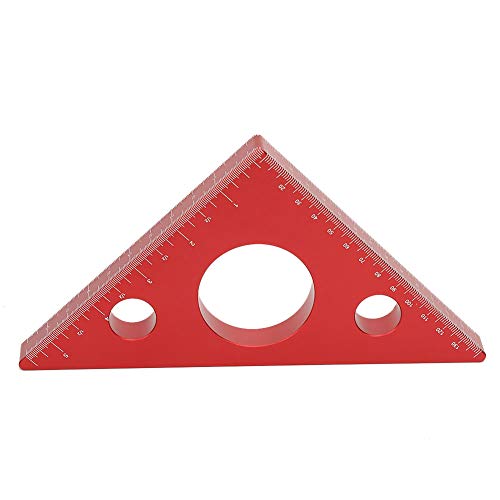 Aluminum Alloy Triangle Ruler Carpentry Squares,Precision Woodworking Tools,DIY Woodworking Triangle Ruler Height Measuring Gauging Tool (Red)