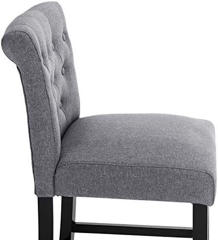 WOLTU Breakfast Kitchen Counter Chairs Bar Stools Set of 2 Bar Chairs Wood Legs Barstools Dark Grey High Stools