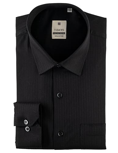 Image of 7-DAYS Premium Men's Formal Shirts - Cotton, Self-Design, Full Sleeve, Regular Fit, with Pocket, Stylish Office Shirts for Men