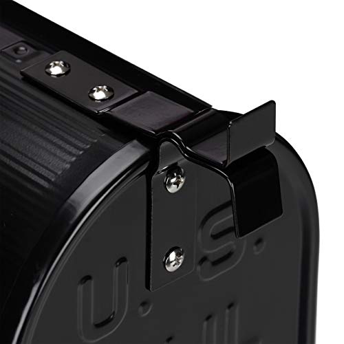 Relaxdays 10028065_46 Relaxdays US Mailbox, Vintage, Fahne rot, originelle Zeitungsbox, Zeitungsrolle, Post box, Stahl, Zeitungsfach, schwarz 1 Stück, Schwarz