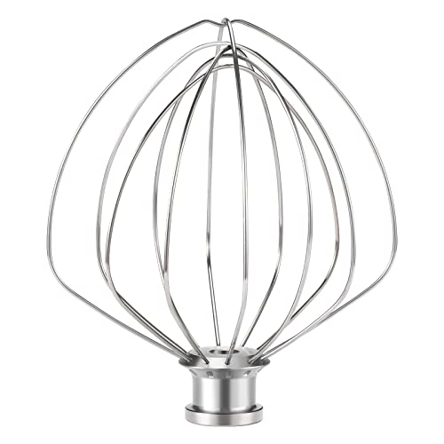 Image of KN256WW Dishwasher Safe Whisk Attachment Stainless Steel 6 Wire Whip Fits KitchenAid 6 Quart Bowl Lift Stand Mixer for Egg Heavy Cream Beater, Cakes Mayonnaise