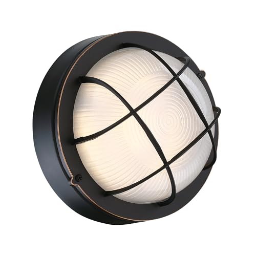 Faymart lighting 8" Round Bulkhead LED Light Oil Rubbed Bronze