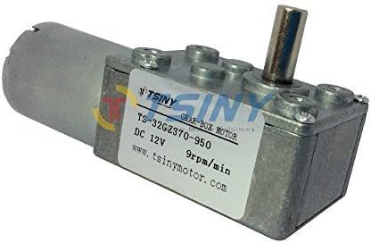 Small 12v 9 RPM/Min Dc Worm Reduction Box Geared Motor by TSINY MOTOR