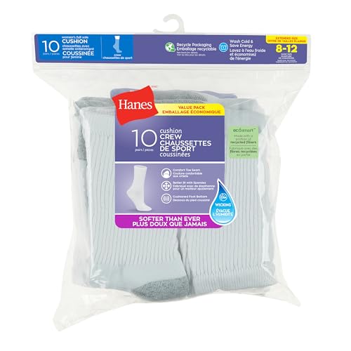 Hanes Womens Hanes Women's Crew Sock, Pack of 10Dress & Casual Socks2