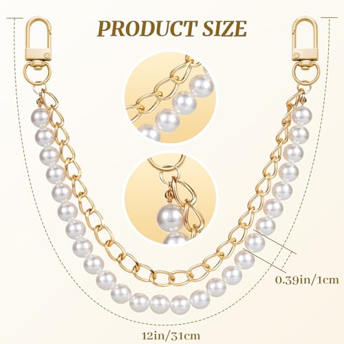 Purse Chain Pearl,Bag Purse Charms Chain for Handbags,Gold Purse Extender Chain with Pearl Purse,Purse Accessories Charms for Bags (1 Pcs) - Image 3