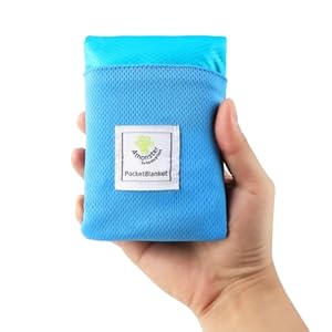 KITDAHOM Mini Picknickdecke Blau