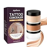 Tattoo Cover Up Makeup Waterproof – Full Coverage Body Concealer for Tattoos, Scars, Bruises & Birthmarks, Sweatproof No Transfer Leg & Body Makeup, Blendable Dual Shade Tattoo Concealer
