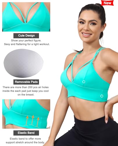 Image of MotoRun Bralettes for Women, Strappy Sports Bra Push up Bralette Sexy Bras Rave Top