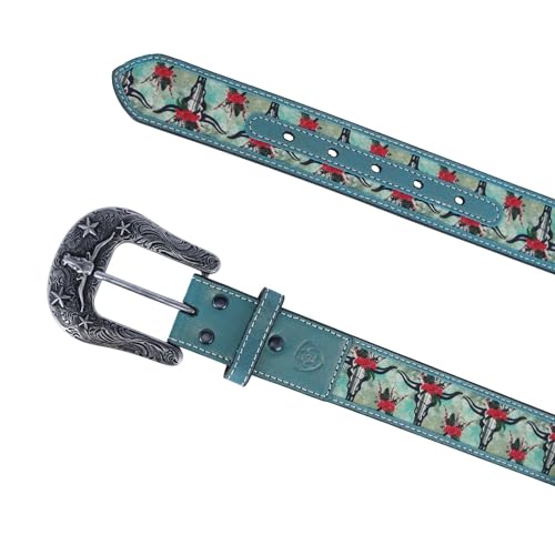 Ariat Women's Longhorn Floral Print Western Belt2
