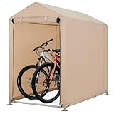 RBFGYIOP Tenda Per Biciclette Esterna 1-2 Bici - Copertura Oxford 420D Impermeabile - Telaio Antiruggine - Protezione UV - Tetto Triangolare - Montaggio Facile - Per Giardino, Garage e Cortile