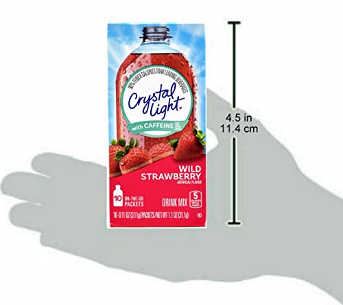 Crystal Light On The Go Wild Strawberry With Caffeine Drink Mix, 10-Packet Box (Pack Of 6) #TOP6