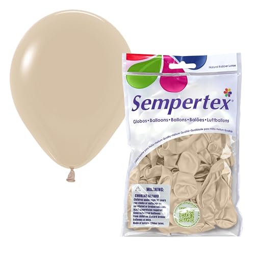 Sempertex Deluxe White Sand Balloons 5 Inch 50 Pcs - Elegant Latex Balloons for Birthday Decorations Wedding Graduation Baby Shower Anniversary Bridal Shower Party Celebrations
