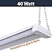 HARRRRD LED 4ft Utility Shop Light-40W, 5000K, Linkable, Frosted Lens, 4100LM, Replaces 4 Foot Fluorescent, Garage Shoplight Ceiling Fixture, Pull Cord Chain, Plug in