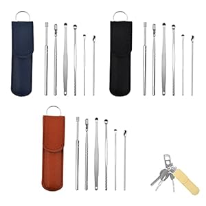 Ear Pick Earwax Removal Kit,Ear Cleansing Tool Set,Innovative Spring Earwax Cleaner Tool Set 6 Pcs/Set,Stainless Ear…