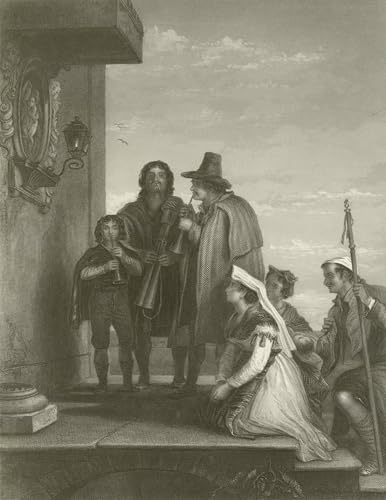 Cuadro en lienzo de David Wilkie i Pifferari para decoración de salones modernos de 60x90cm