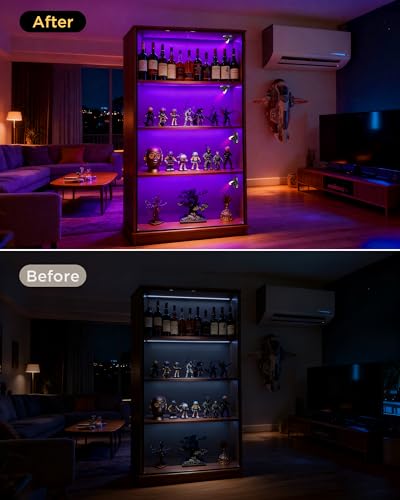Image of Zetunlo Spot Lights Indoor RGB Spotlight: Rechargeable Color Changing Wireless Uplights Indoor - Plants Tree Artwork Model Picture Display Accent Lighting for Home Decor Homeowners