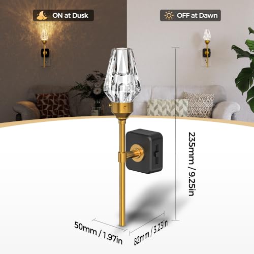 Image of DORESshop Plug in Night Light, Vintage Crystal Dimmable Nightlight,2 Pack