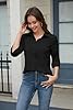 Stamain Womens Black Shirts Long Sleeve Chiffon Wrinkle-Free Blouses Ladies Casual Wrinkle Free Button Down Tops for Business Work 3XL #2
