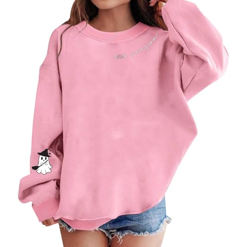 Teen Girls Pullover Sweatshirts Halloween Graphic Long Sleeve Kids Youth Long Sleeve Fleece Active Sport Jacket Coat