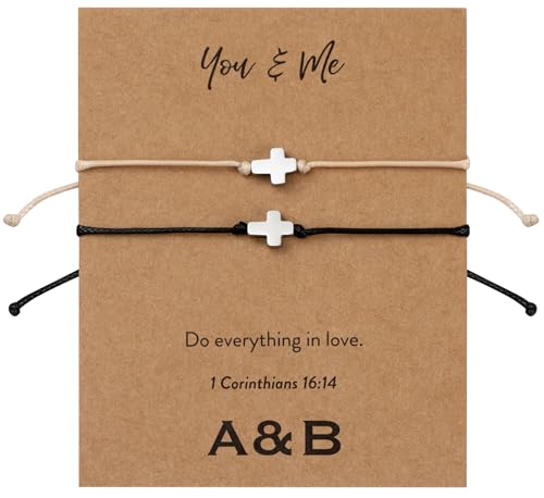Image of ARK & BAY Christian Charm Bracelet with Inspirational Bible Verse Scripture for Her | Handmade Adjustable Single or Set of 2 | Minimalist Religious Jewelry, Catholic Encouragement Gifts of Faith and Spirituality for Women in Gold or Silver