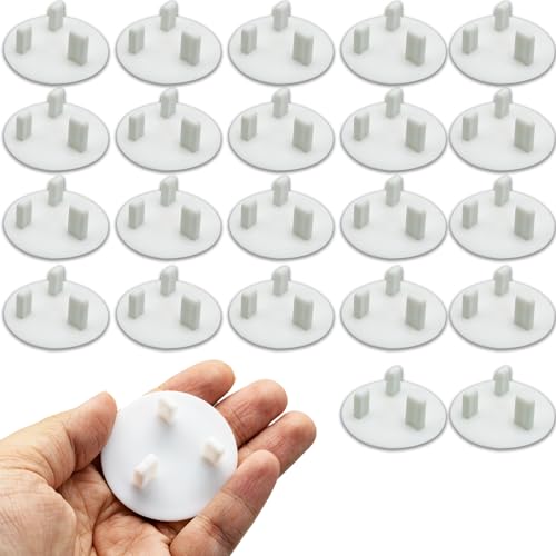 22 Pack UK Plug Socket Covers,Safety Plug Covers,Plug Socket Safe,White Baby Home Safety Outlet Covers Child Proof Plug Socket Protectors Guards Caps to Prevent Electric Shock